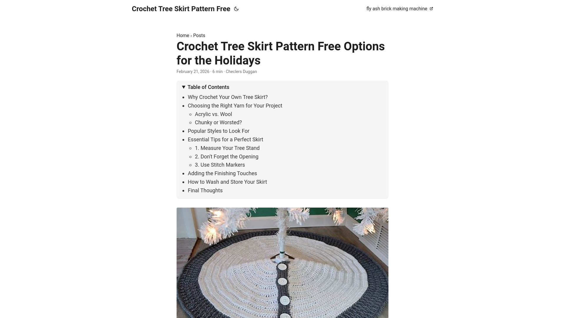 website screenshot of https://crochet-tree-skirt-pattern-free.pages.dev/