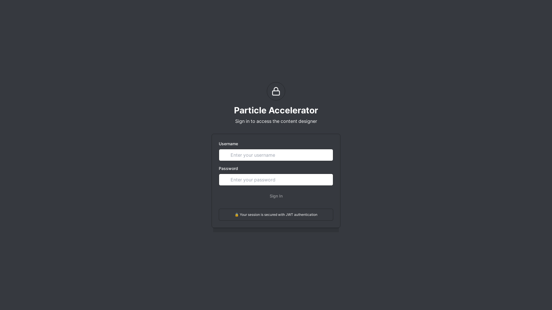website screenshot of https://particleaccelerator.io/