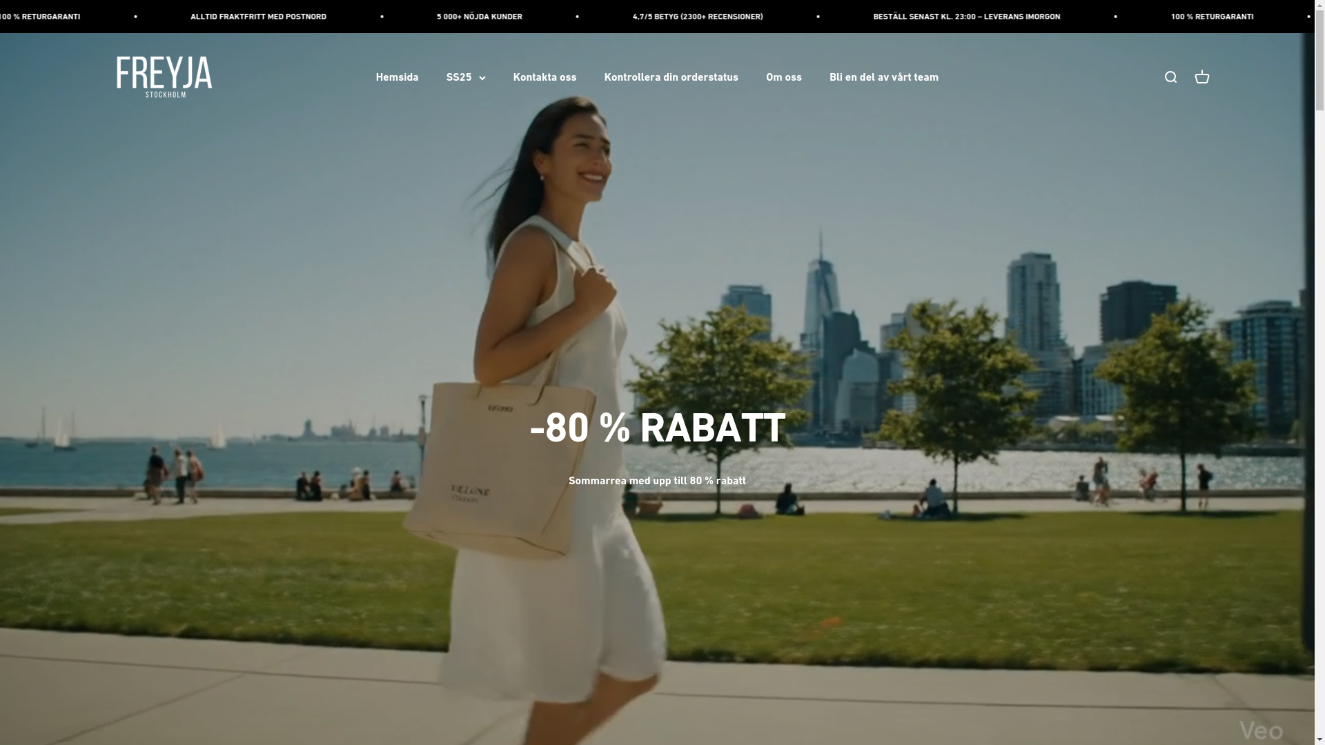 website screenshot of https://freyja-stockholm.com/