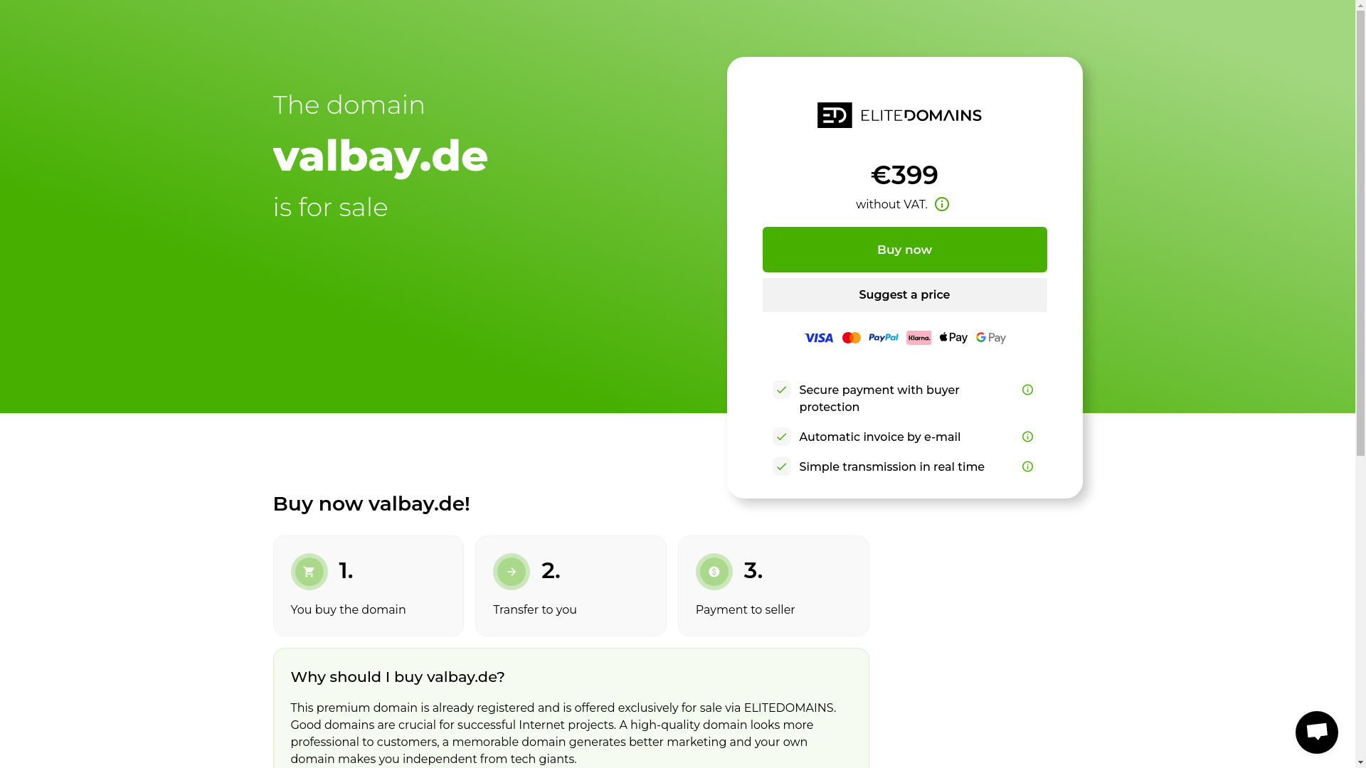 website screenshot of https://valbay.de/