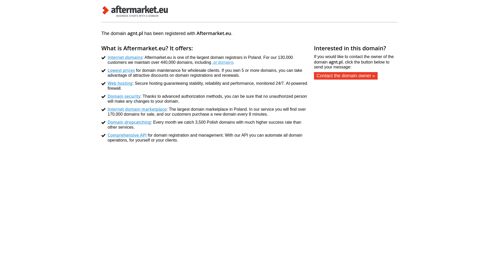 website screenshot of https://agnt.pl/