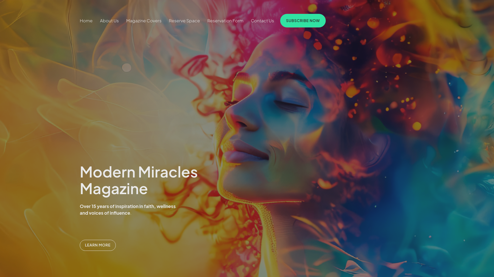 website screenshot of https://modernmiraclesmag.com/
