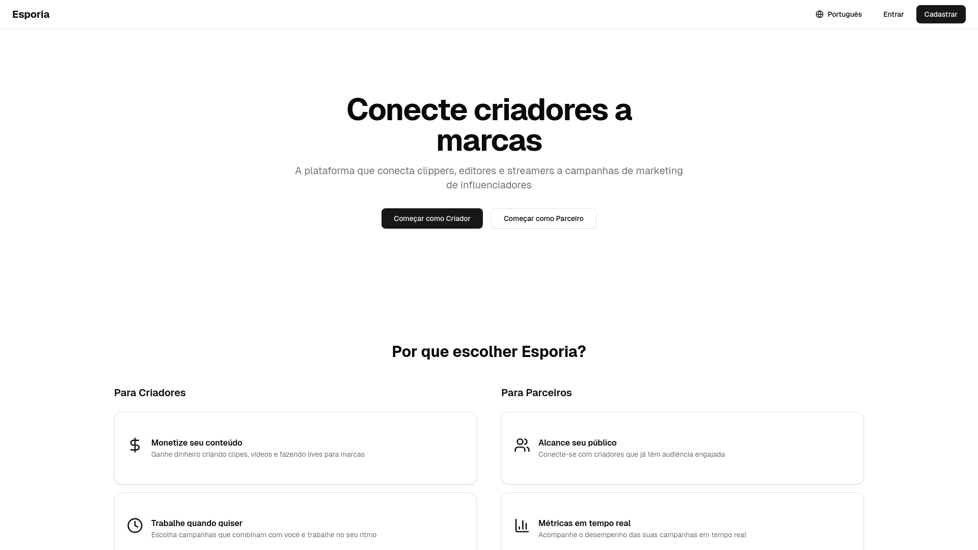 website screenshot of https://esporia-frontend.pages.dev/