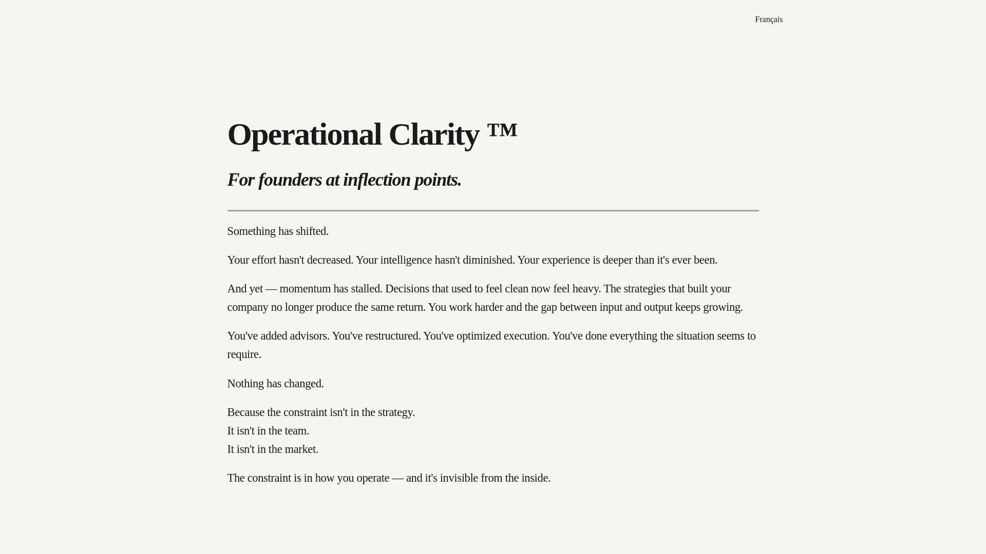website screenshot of https://operationalclarity.vip/