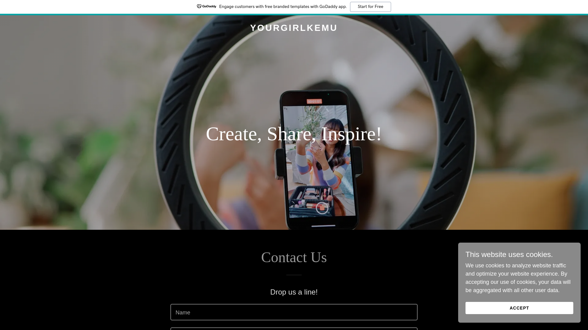 website screenshot of https://yourgirlkemu.com/