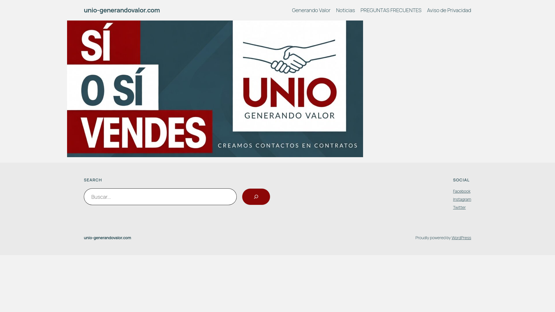 website screenshot of https://unio-generandovalor.com/