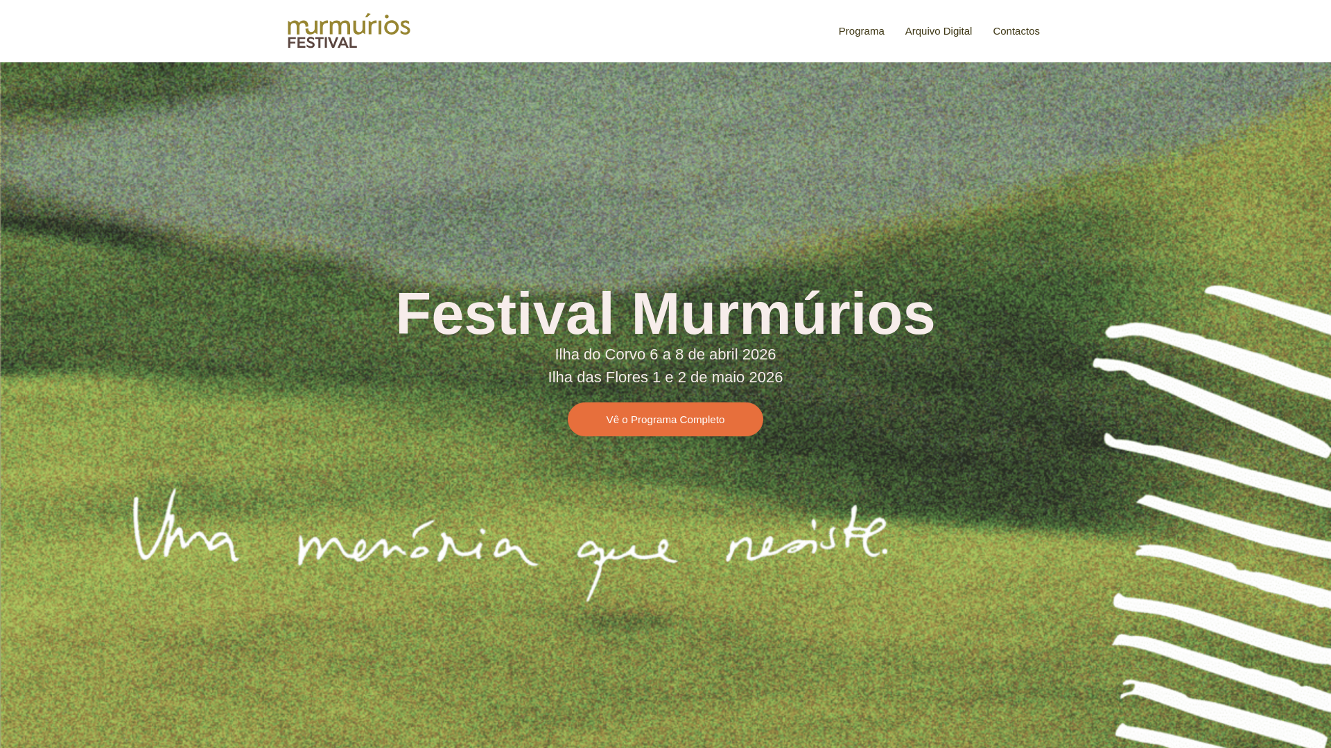 website screenshot of https://festivalmurmurios.pt