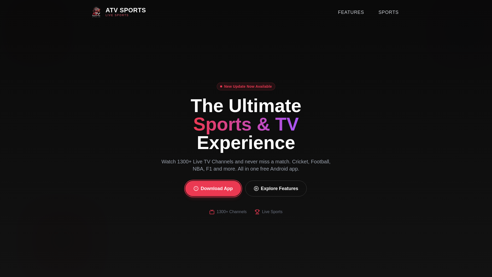 website screenshot of https://atvsports.live