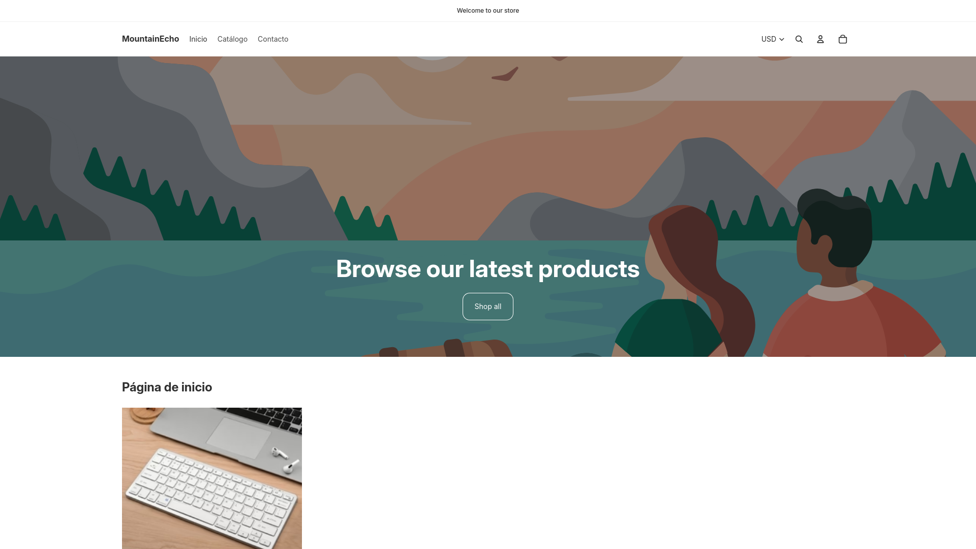 website screenshot of https://mountainechoshop.us/