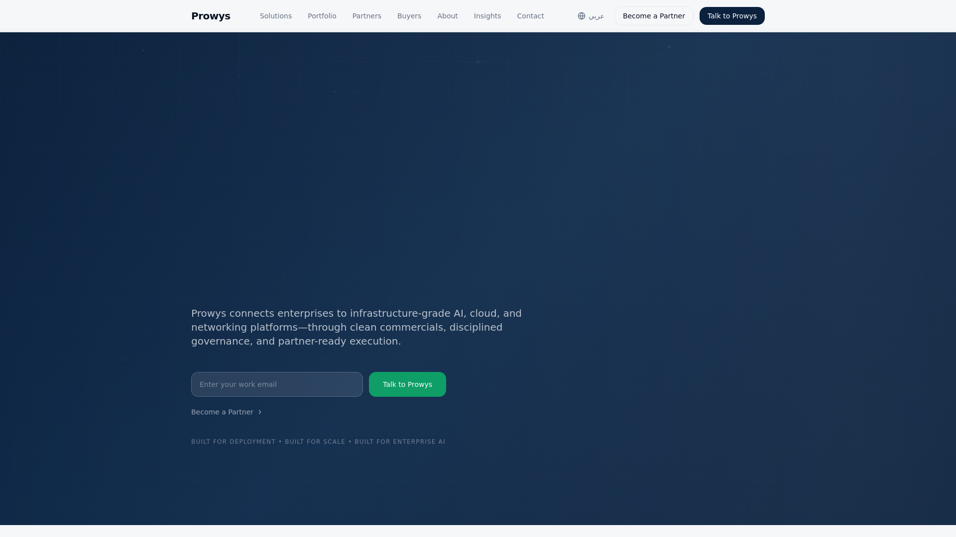 website screenshot of https://prowys.com/