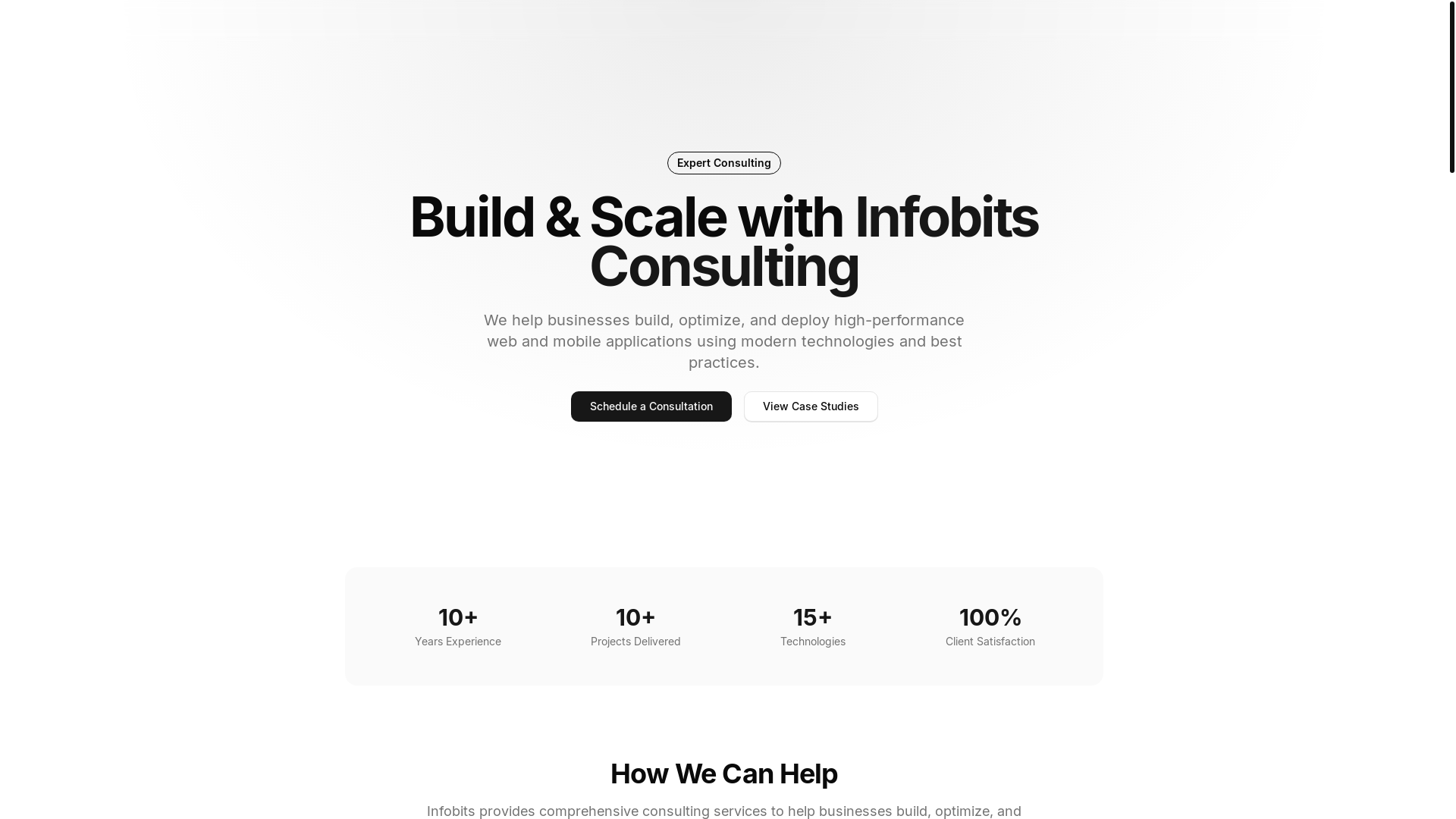 website screenshot of https://infobits-consulting-website.pages.dev/
