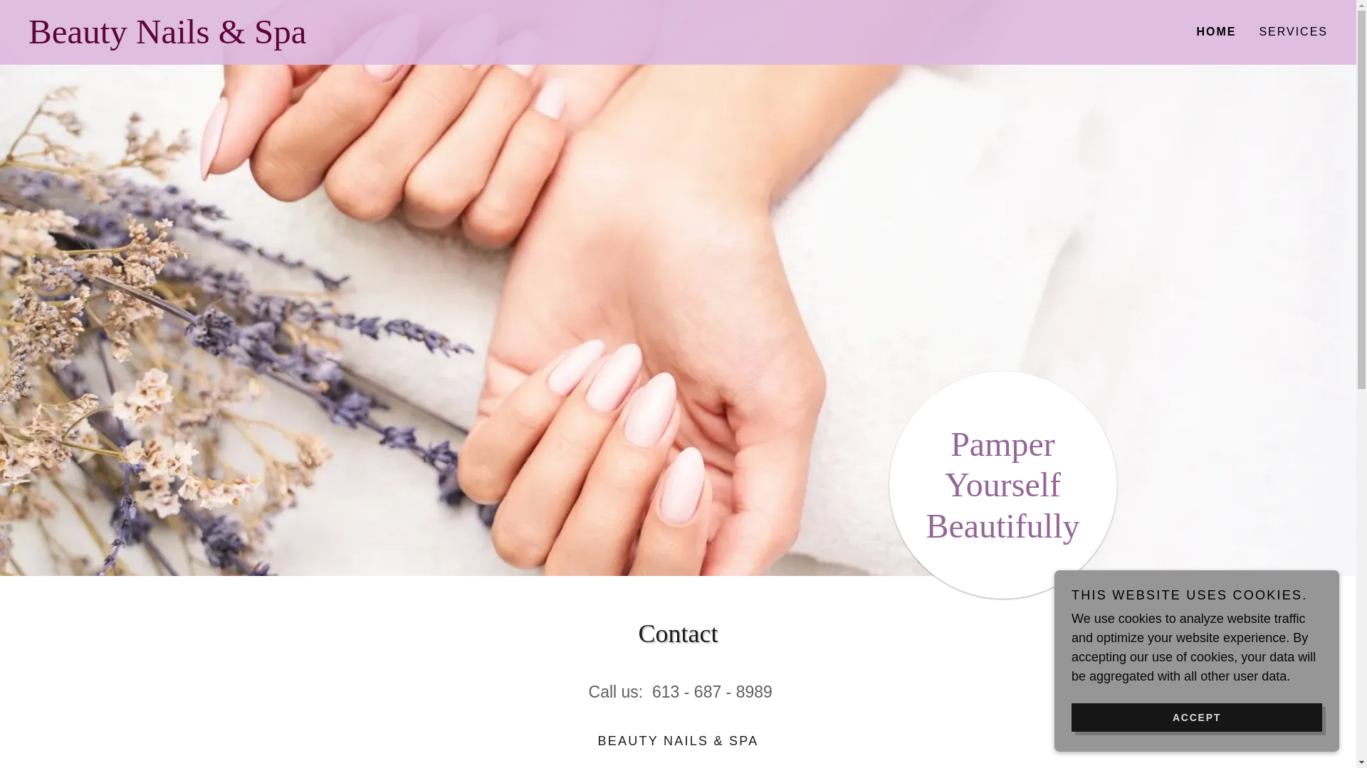 website screenshot of https://beautynailsspa.ca/