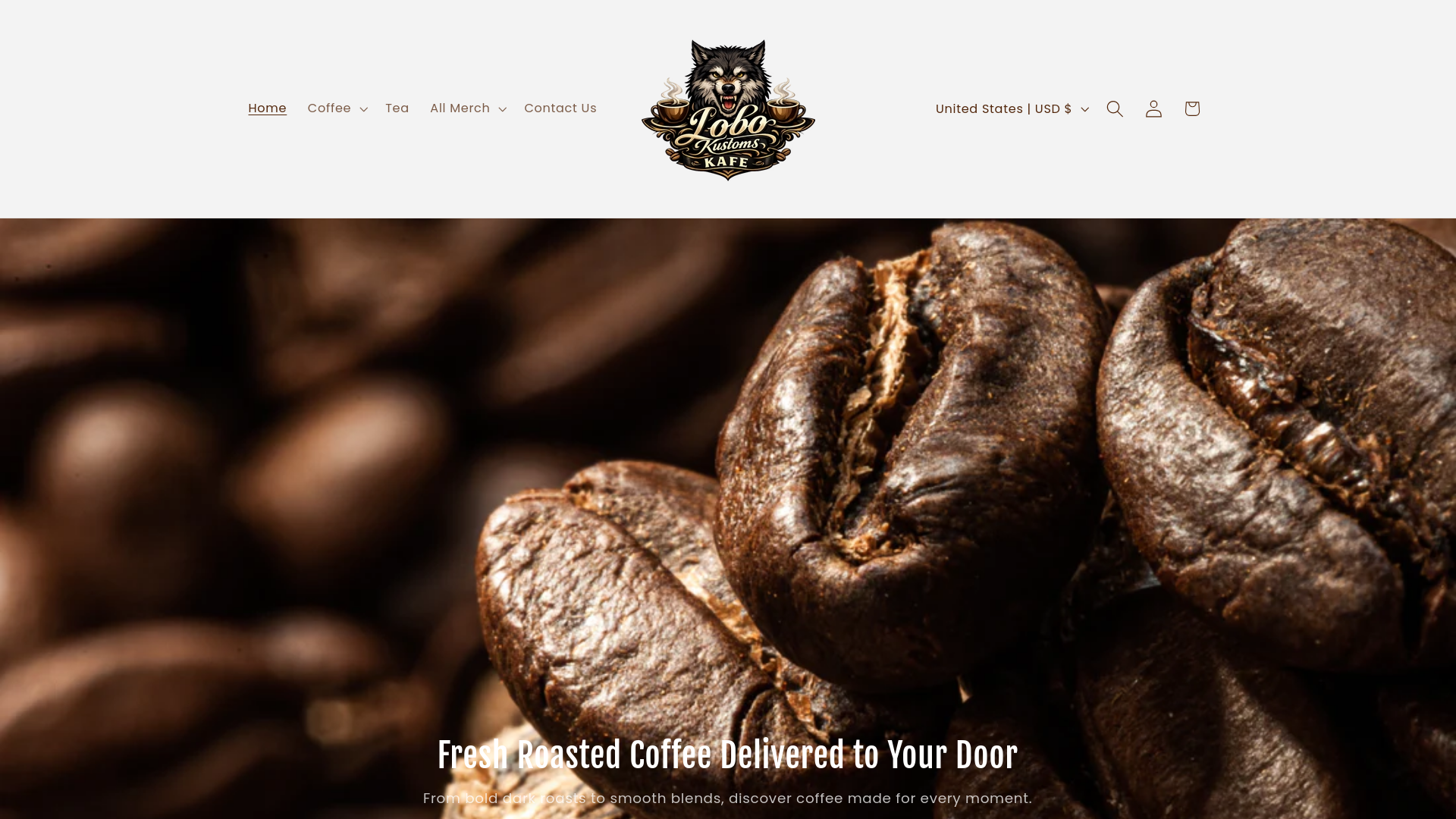 website screenshot of https://lobokustomskafe.com/