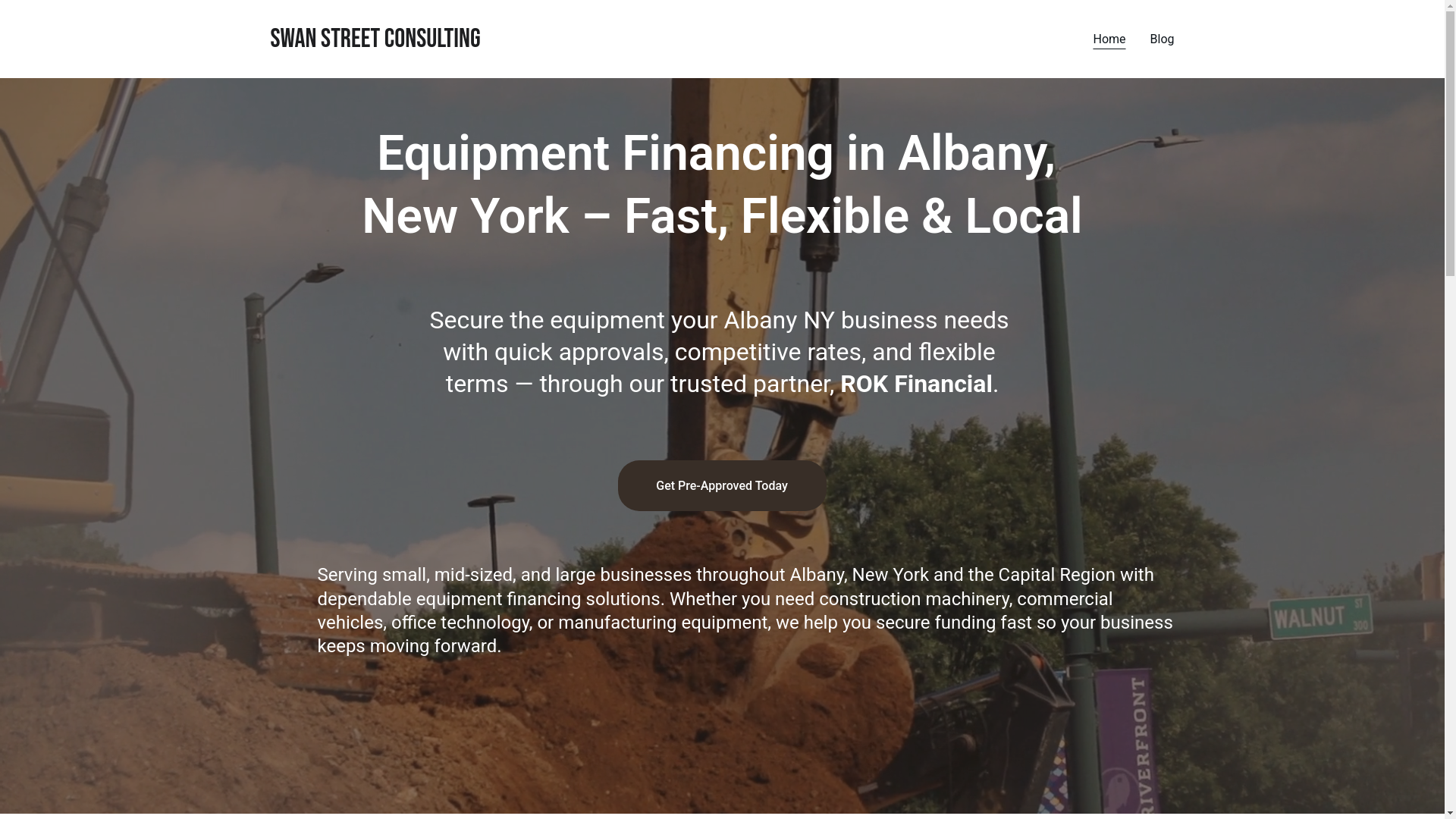 website screenshot of https://equipmentfinancingalbanyny.com/