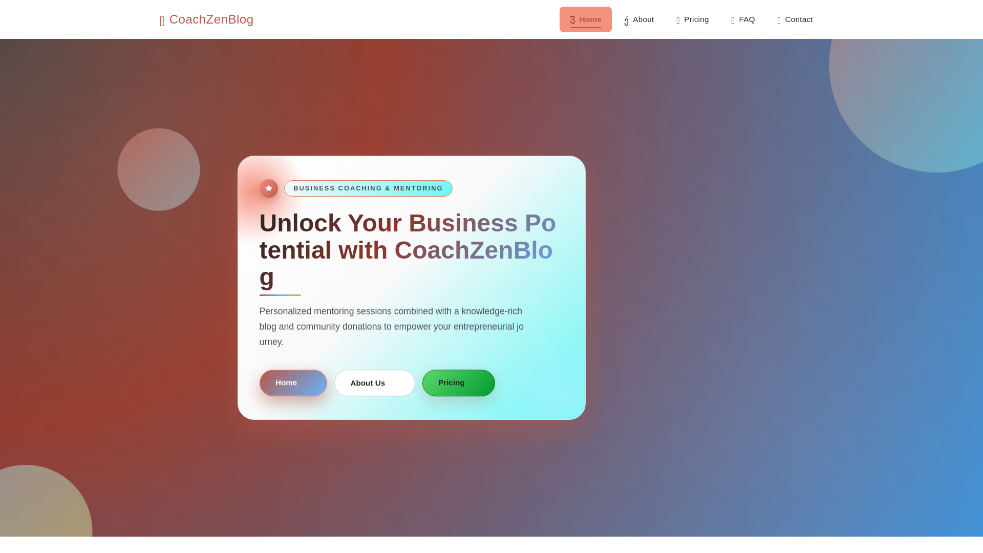 website screenshot of https://coachzenblog.biz