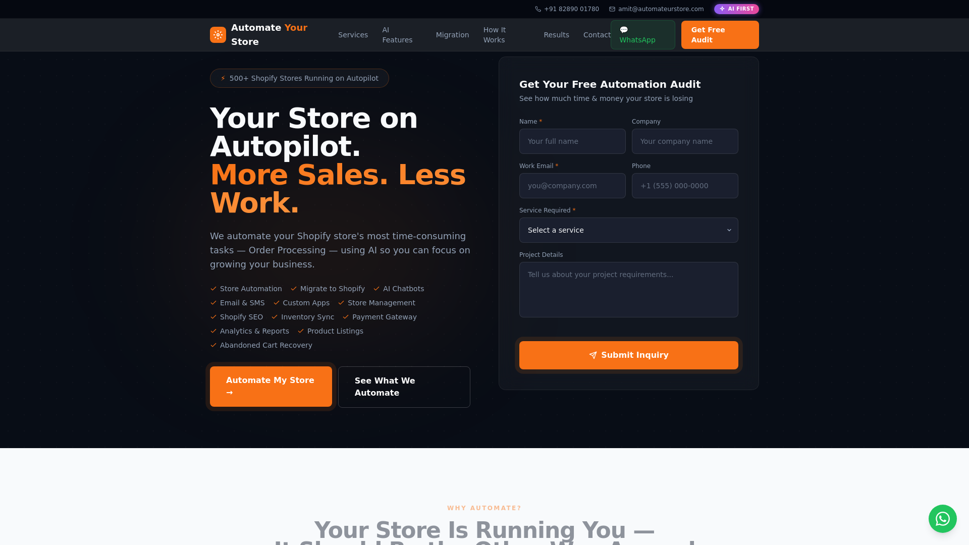 website screenshot of https://automateurstore.com