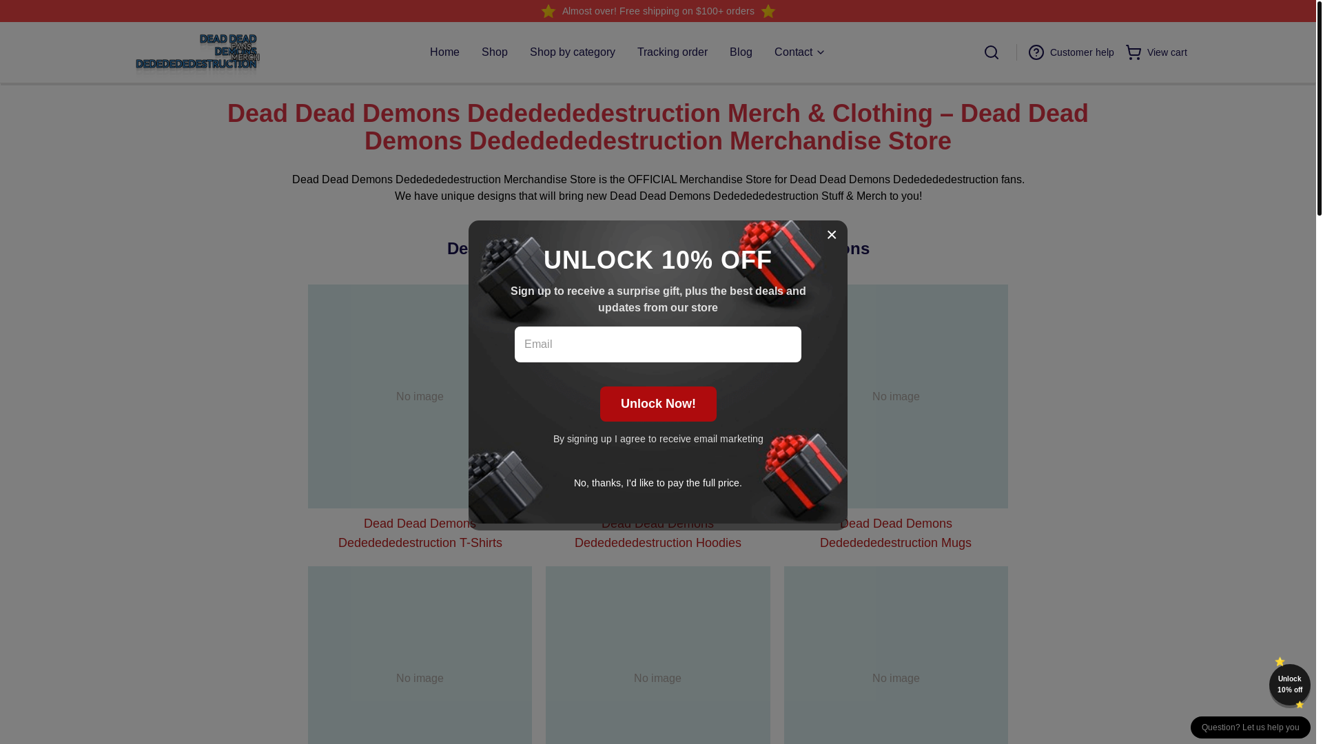 website screenshot of https://deaddeaddemonsdededededestruction.shop/