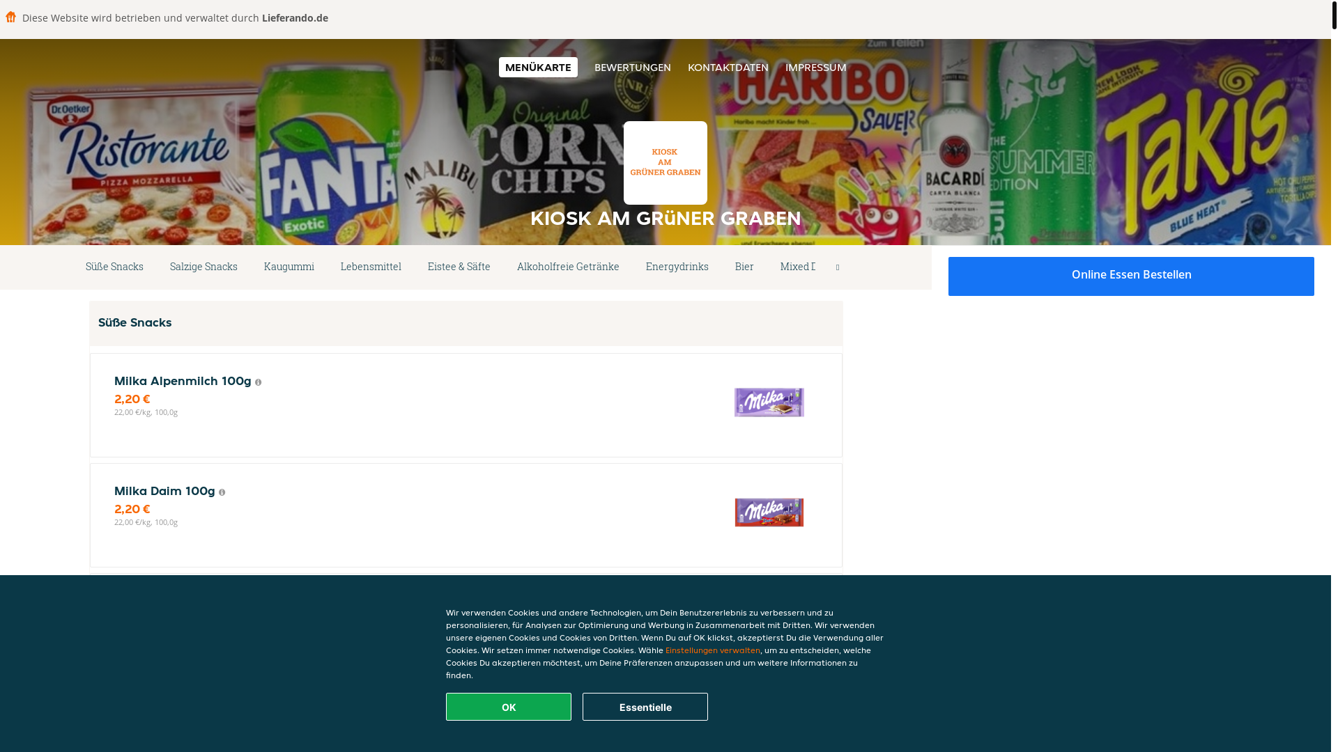 website screenshot of https://kioskamgrunergraben-kaiserslautern.de/