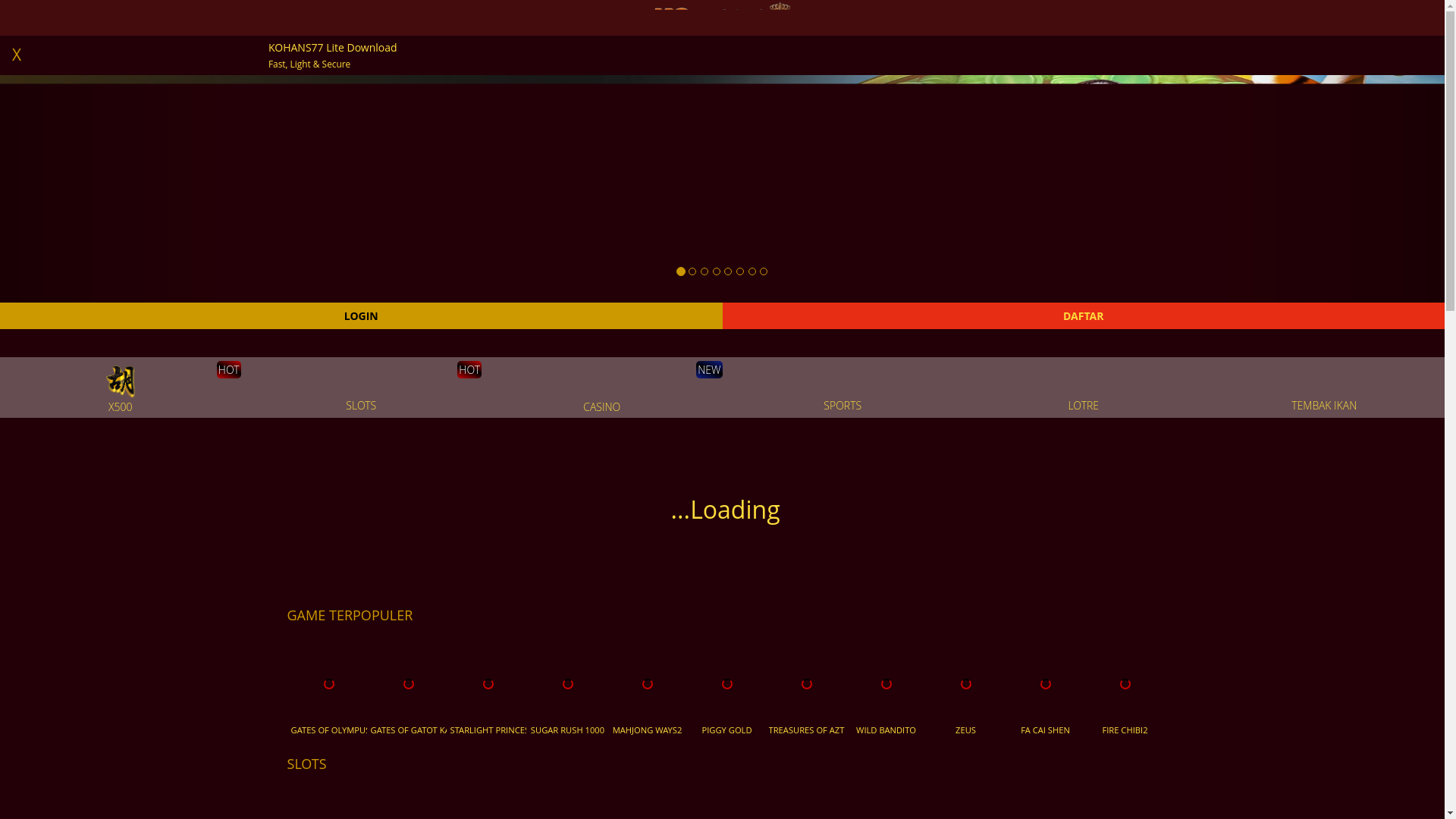 website screenshot of https://vipkohans77.cfd/