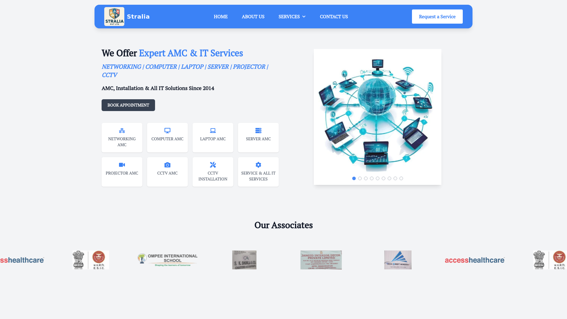 website screenshot of https://stralia.in/