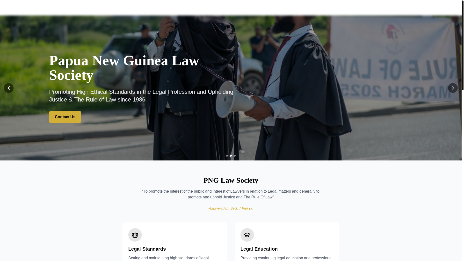 website screenshot of https://pnglawsociety.com/