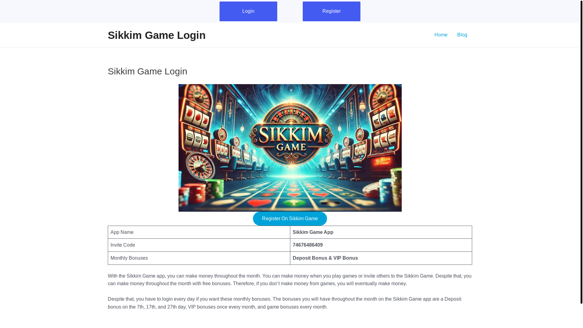 website screenshot of https://sikkim.game/