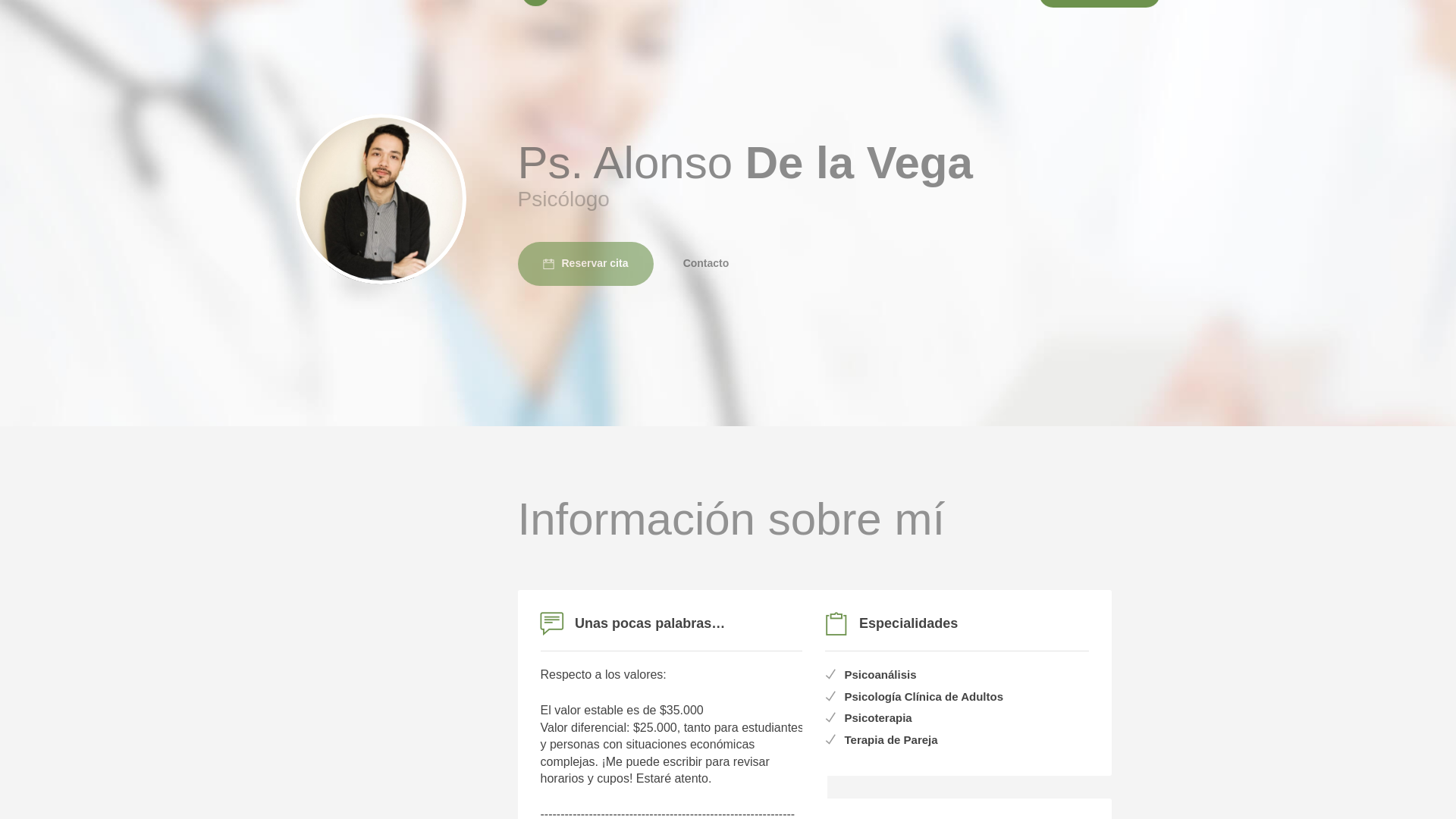 website screenshot of https://psicologoalonsodelavegav.com/
