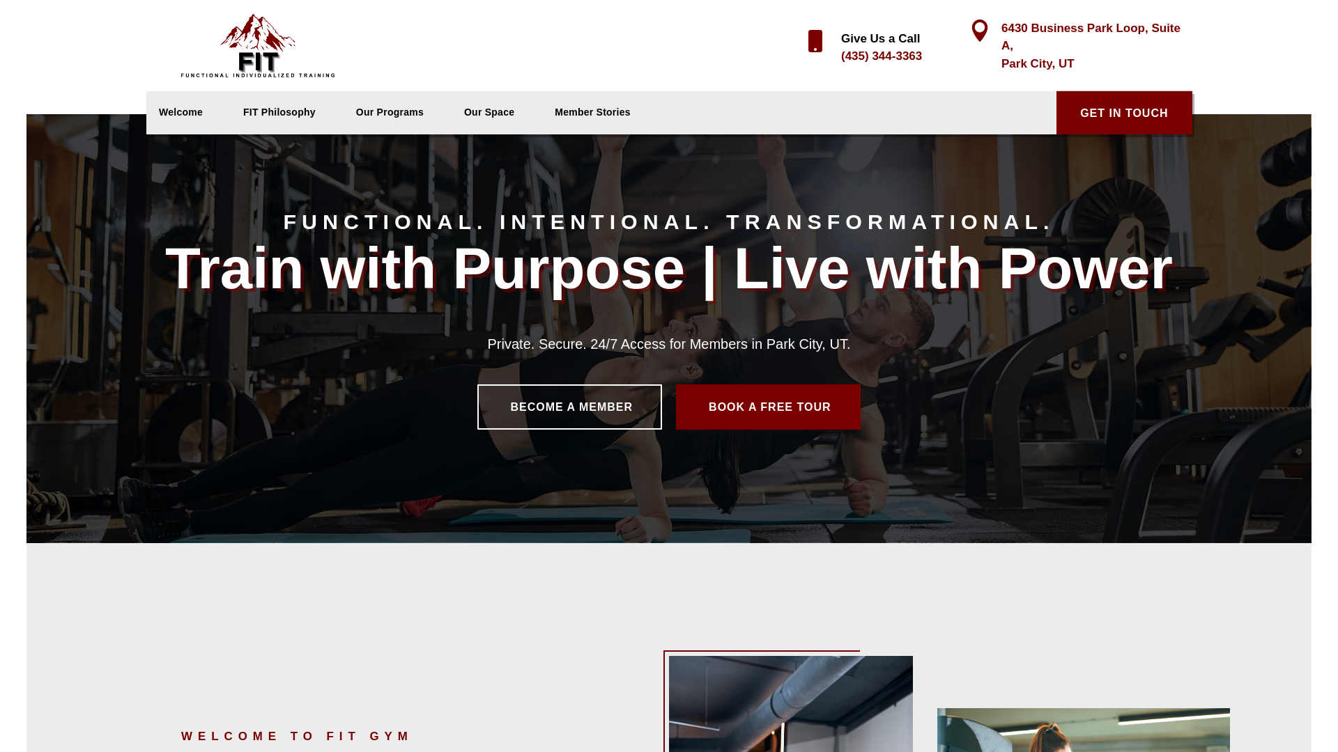 website screenshot of https://fitparkcity.com/