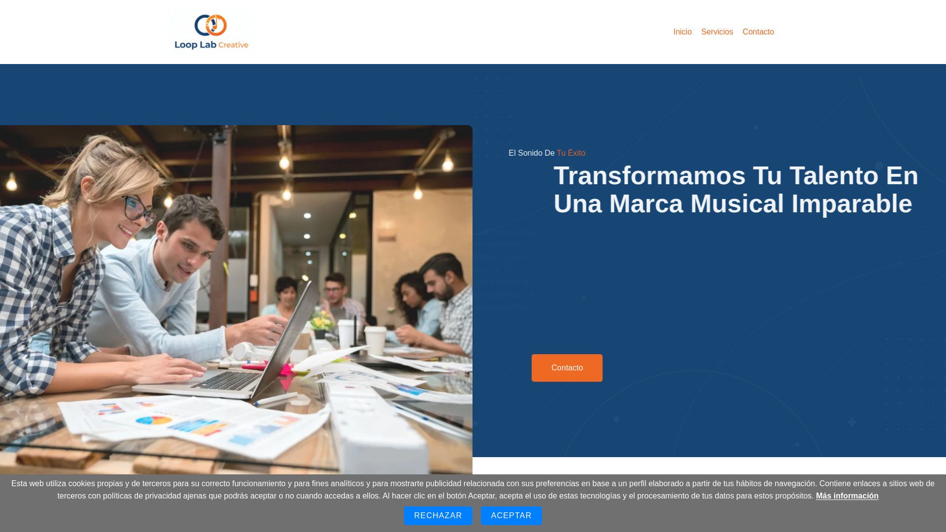 website screenshot of https://looplabcreative.es/