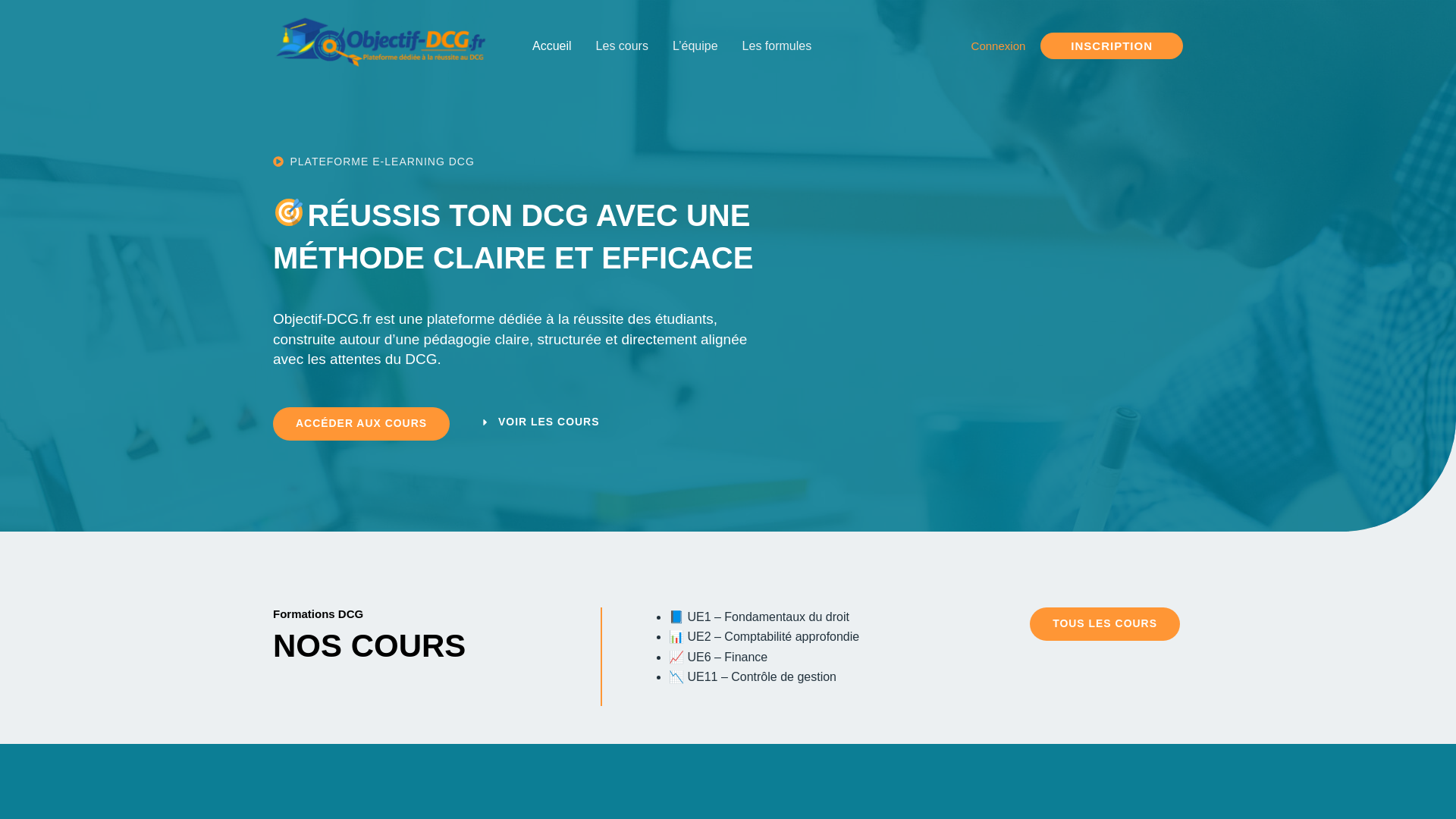 website screenshot of https://objectif-dcg.fr/