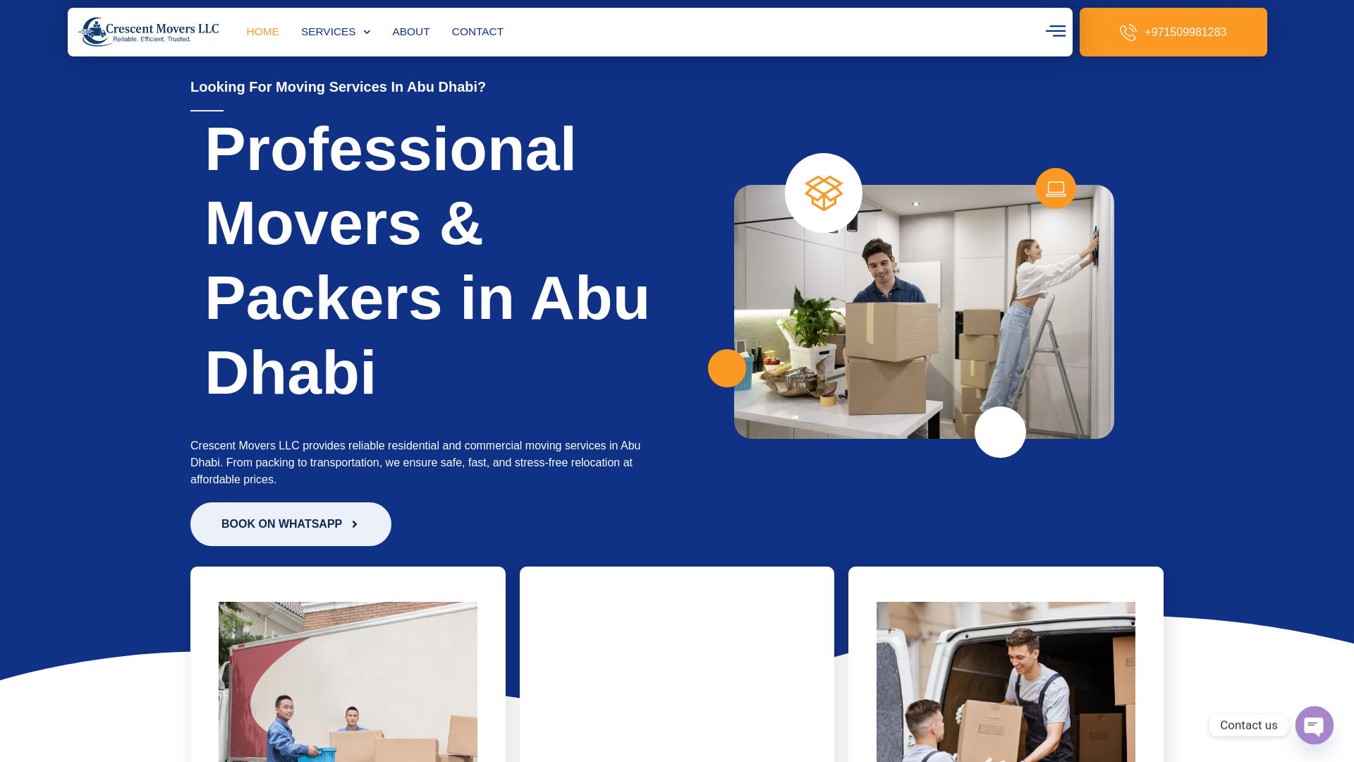 website screenshot of https://crescentmover.com/