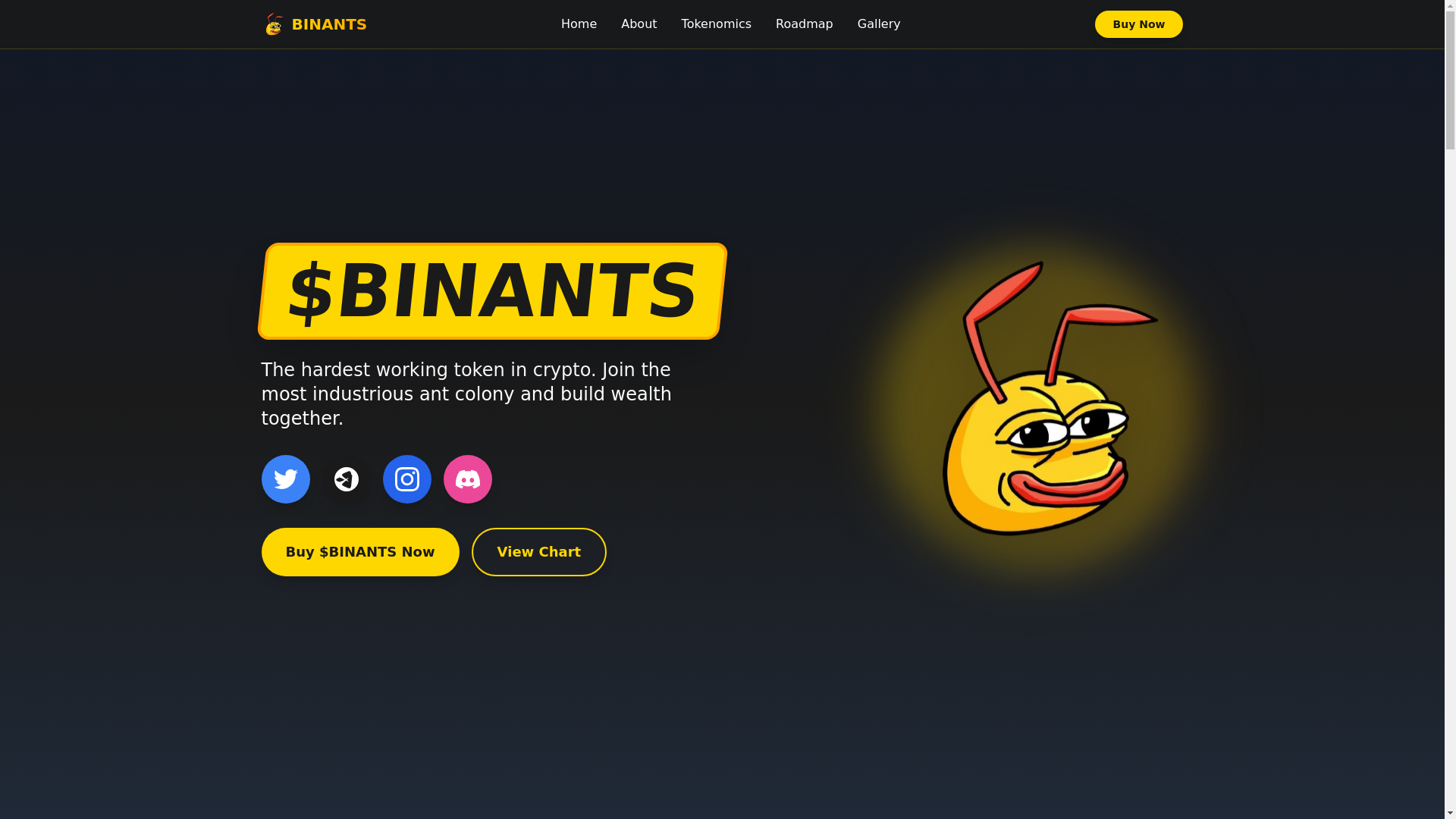 website screenshot of https://binants.pages.dev/