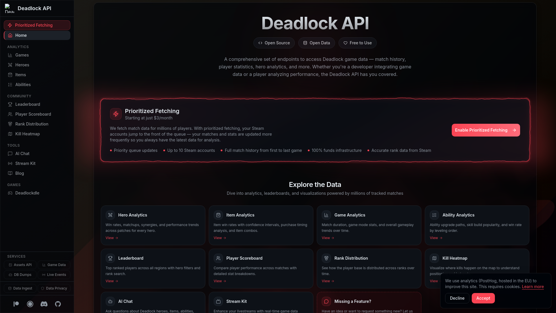 website screenshot of https://deadlock-api-website.pages.dev/