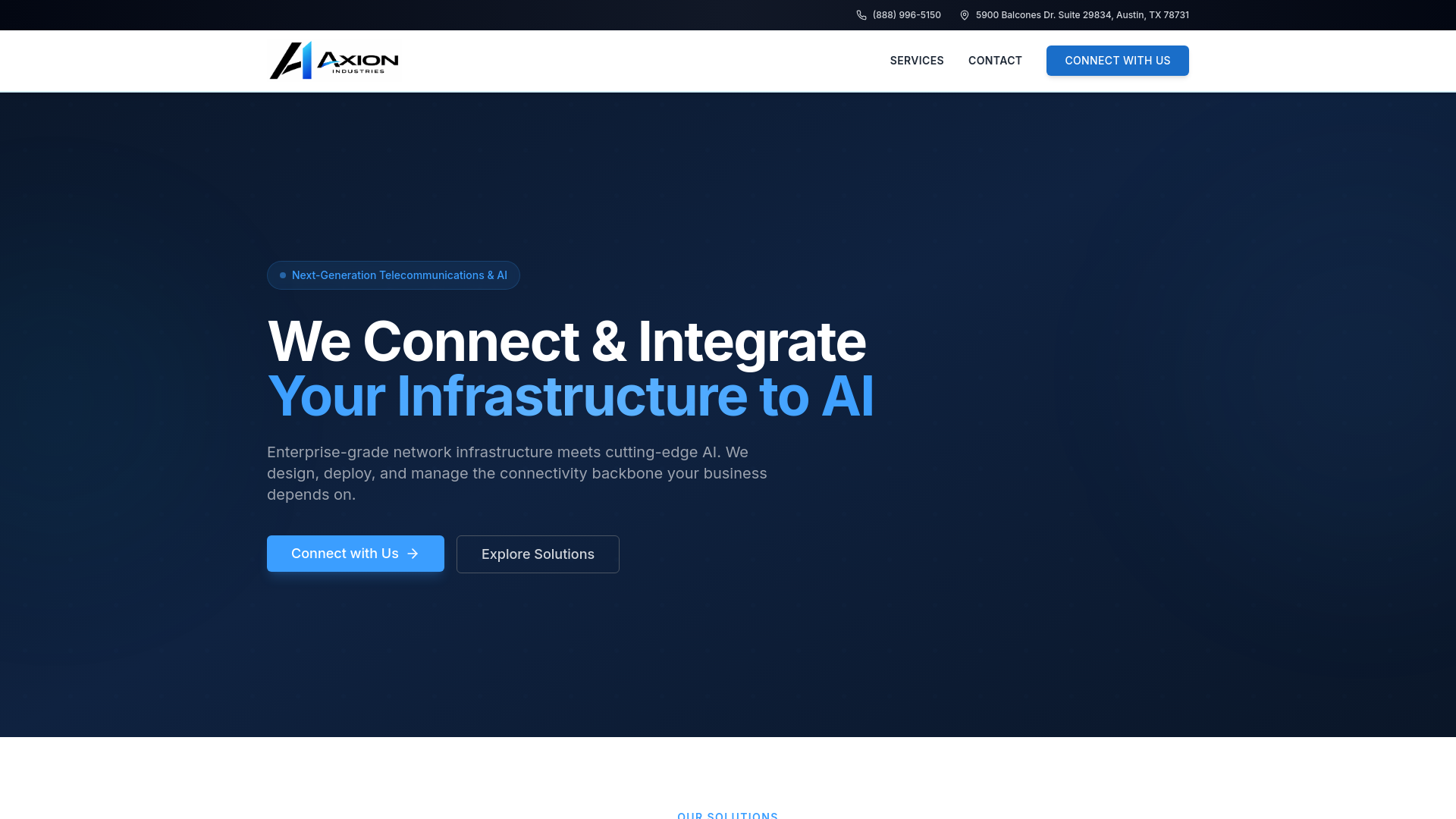 website screenshot of https://axionintel.net