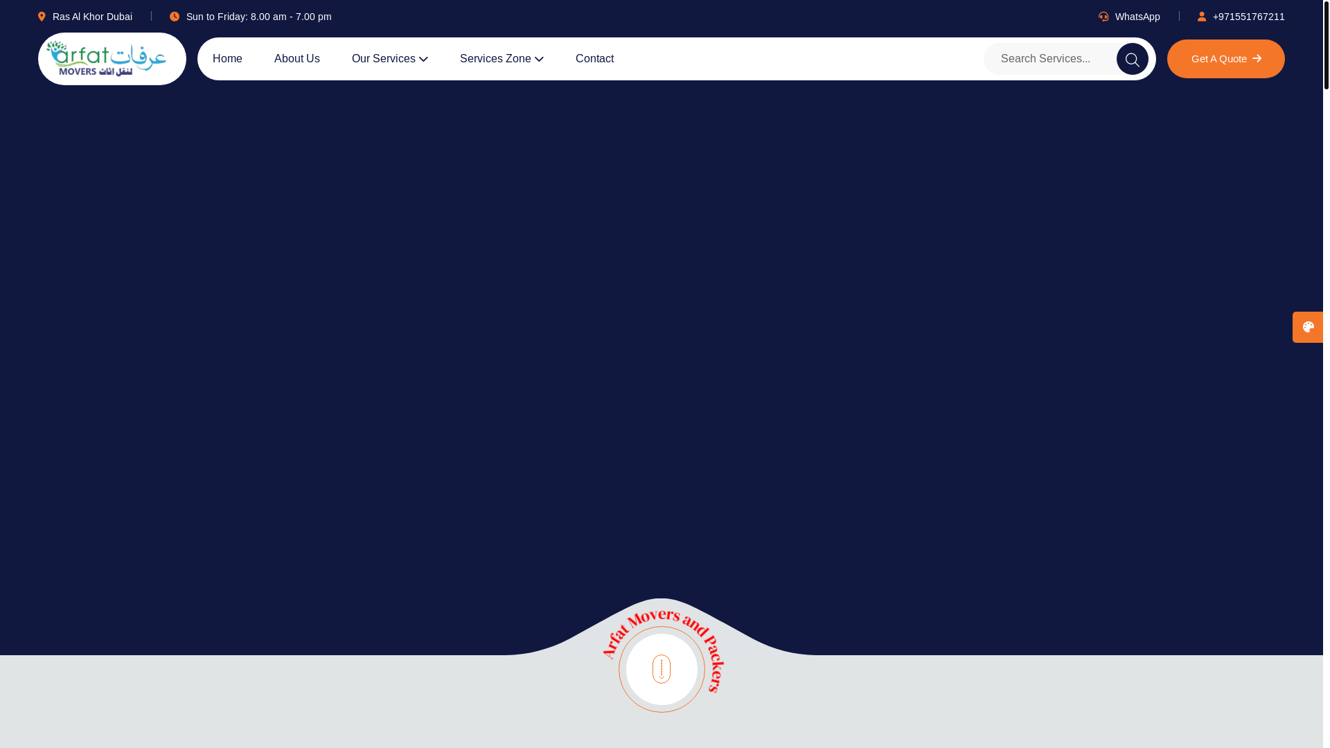 website screenshot of https://alarafatmovers.com/