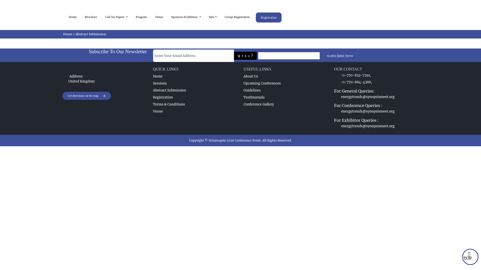 website screenshot of https://renewableenergyconferences.com/abstract-submission