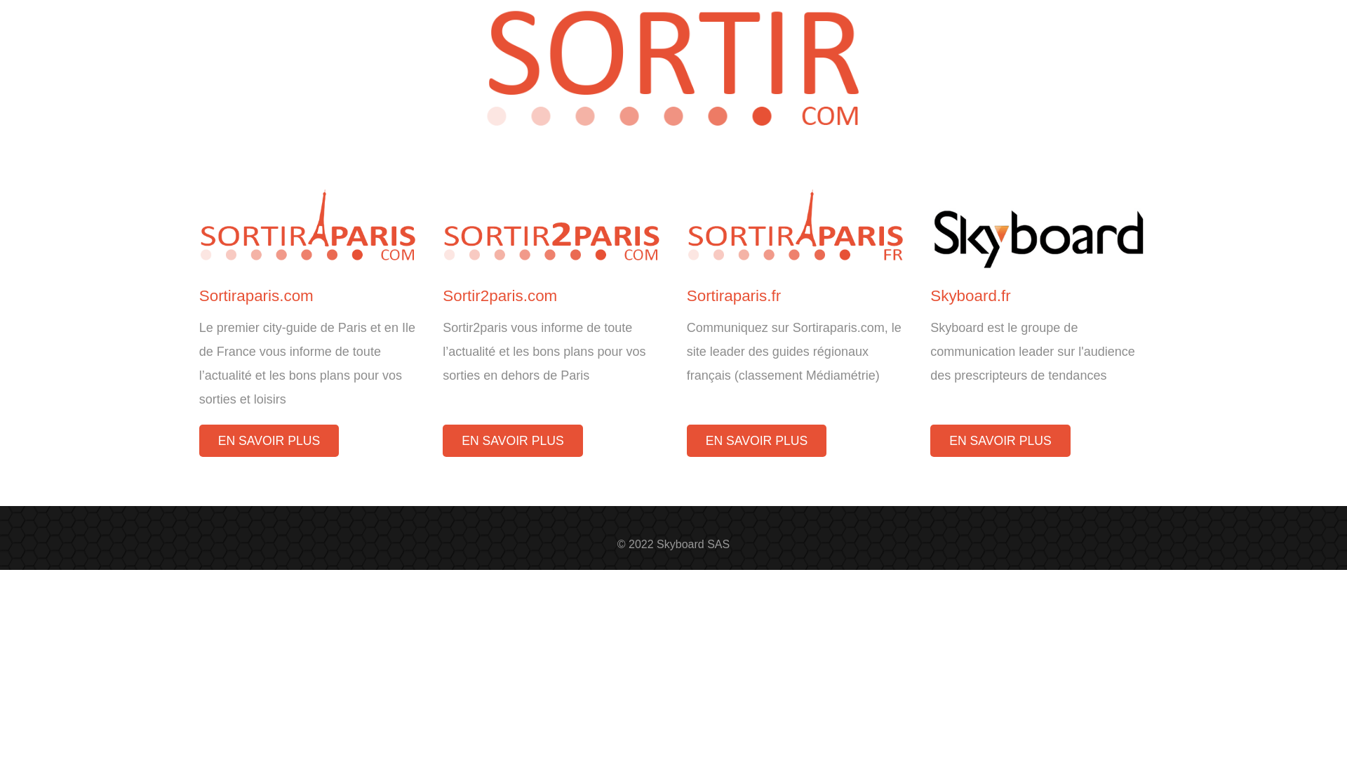 website screenshot of https://sortir.com