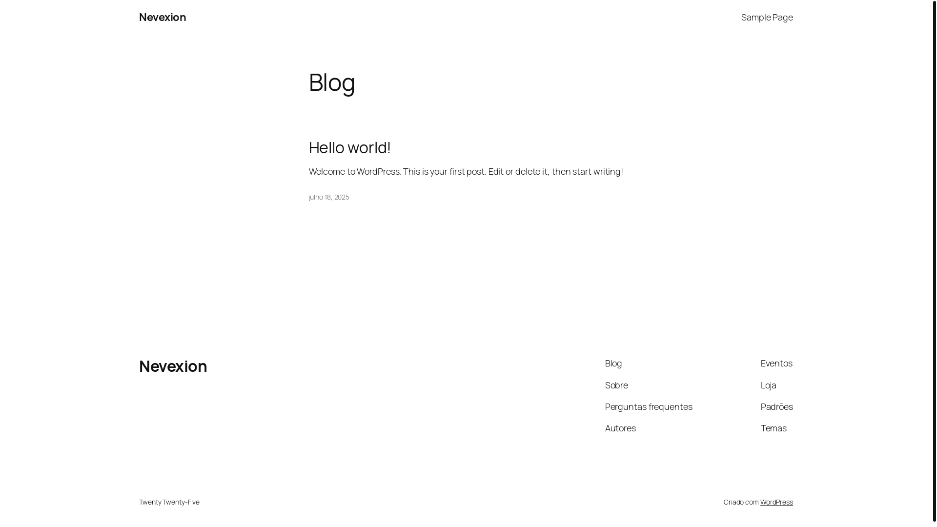 website screenshot of https://nevexion.com.br/