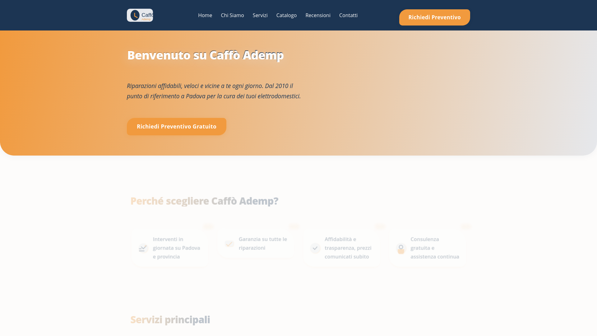 website screenshot of https://caffoademp.center/