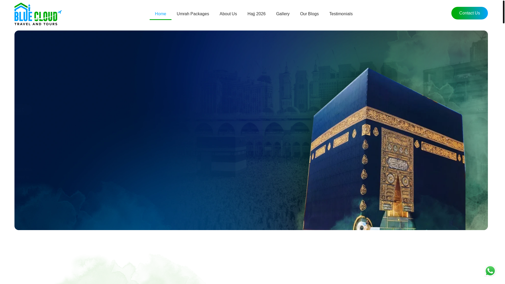 website screenshot of https://bluecloudtravelandtours.com/