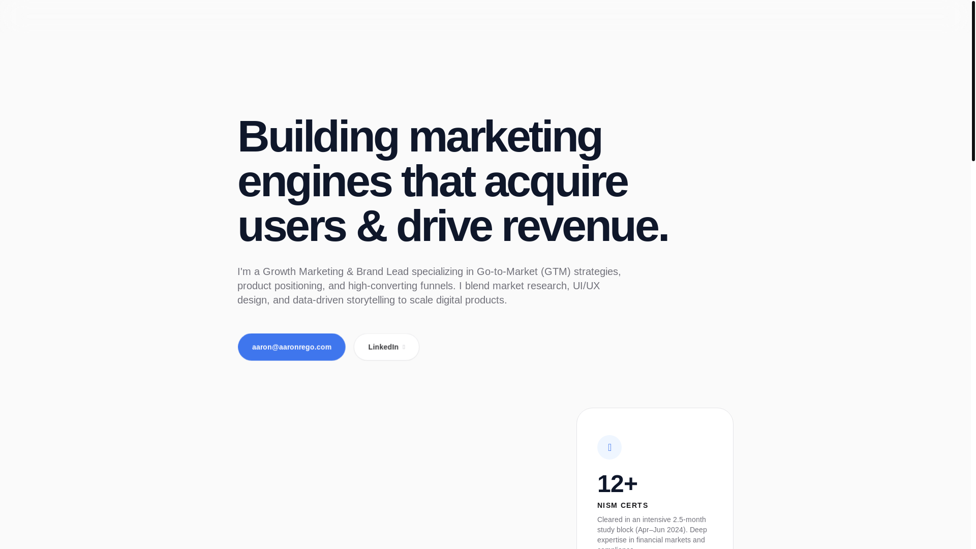 website screenshot of https://aaronregopages.pages.dev/