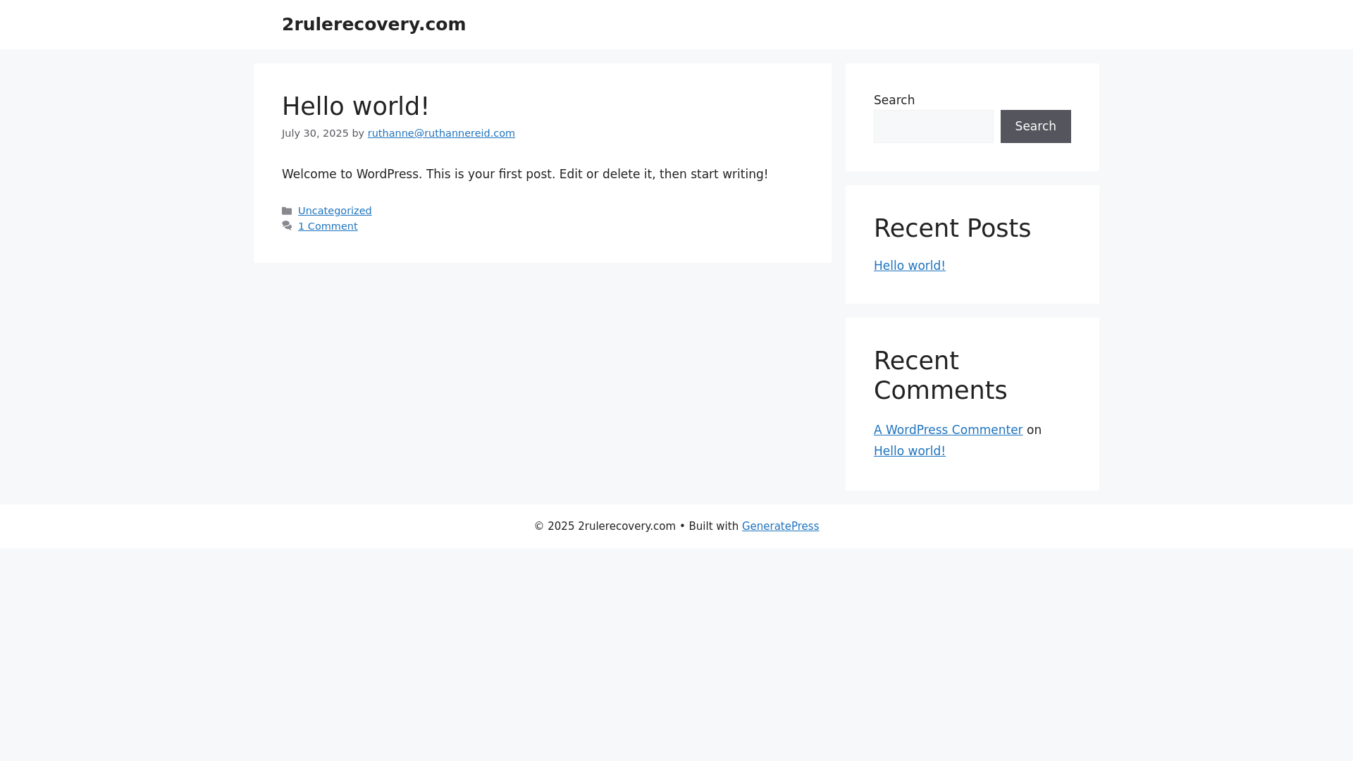 website screenshot of https://2rulerecovery.com/