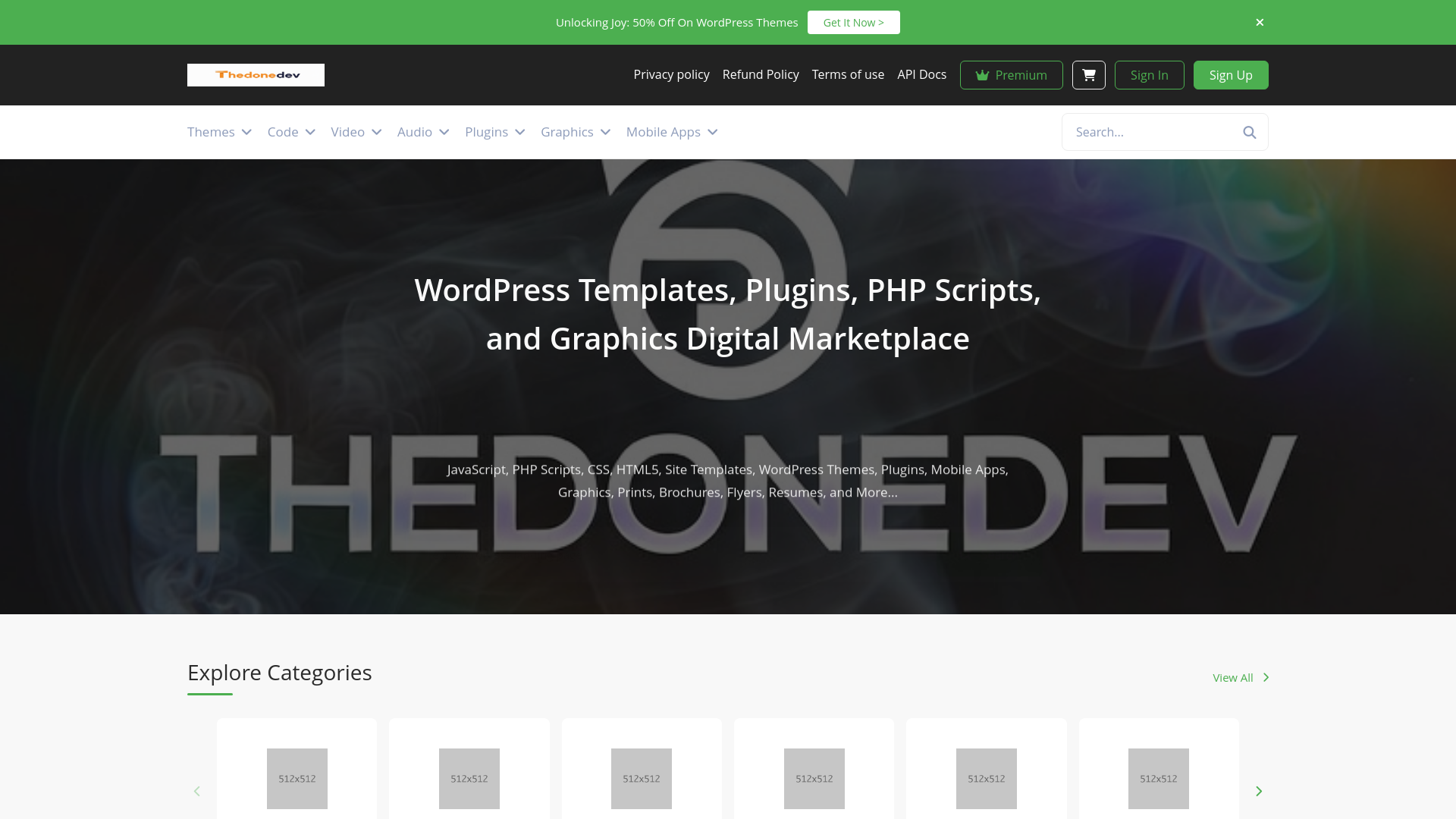 website screenshot of https://thedonetech.cv/
