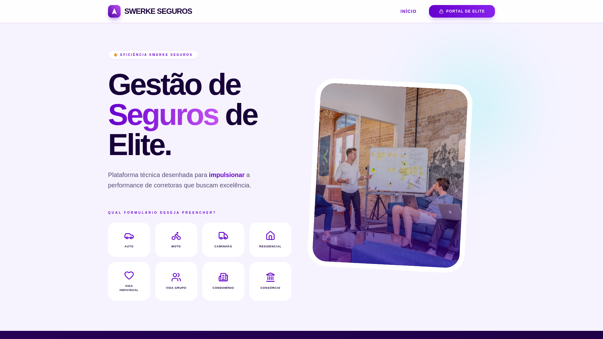 website screenshot of https://swerkeseguros.com.br/