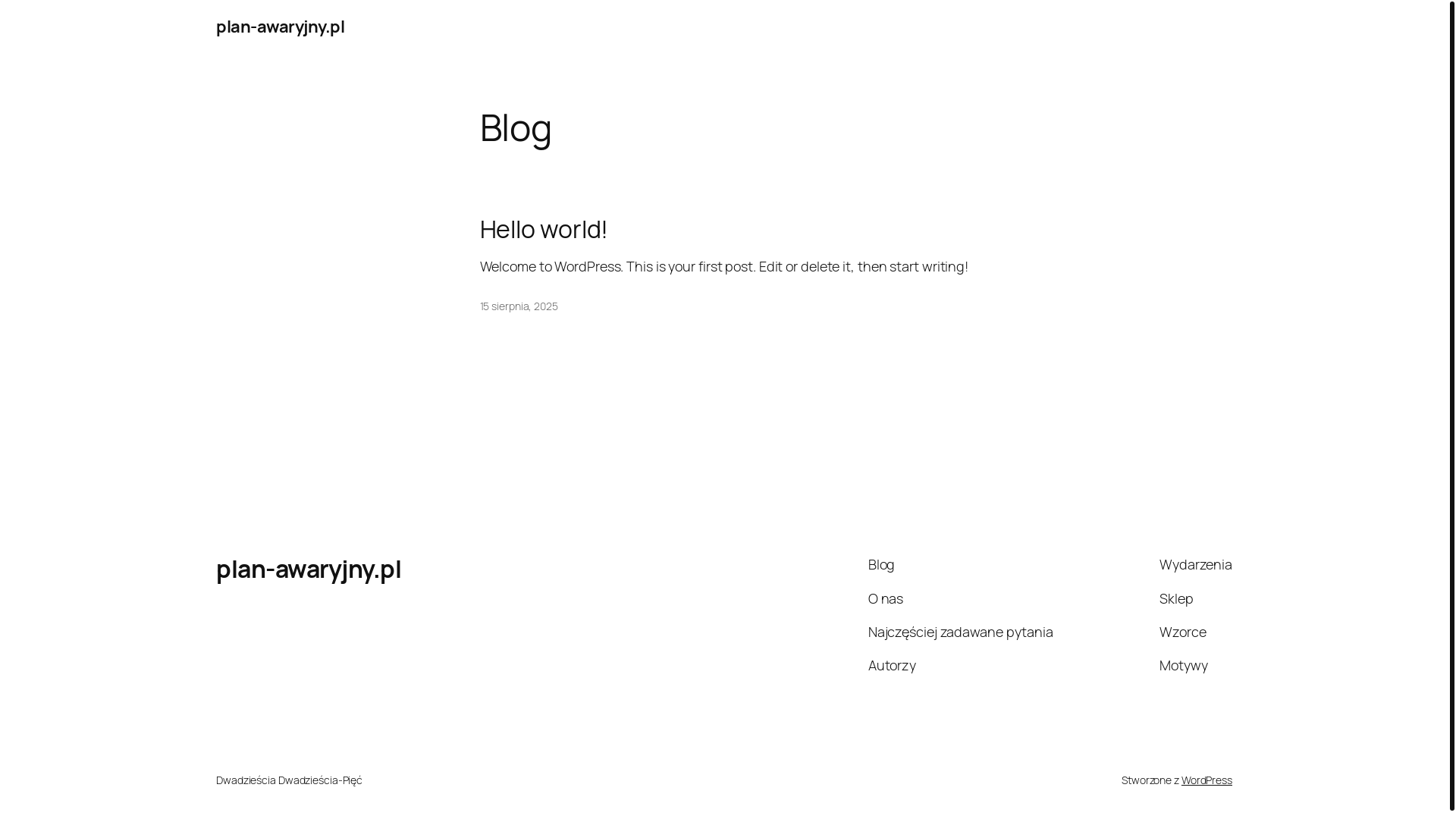 website screenshot of https://plan-awaryjny.pl/