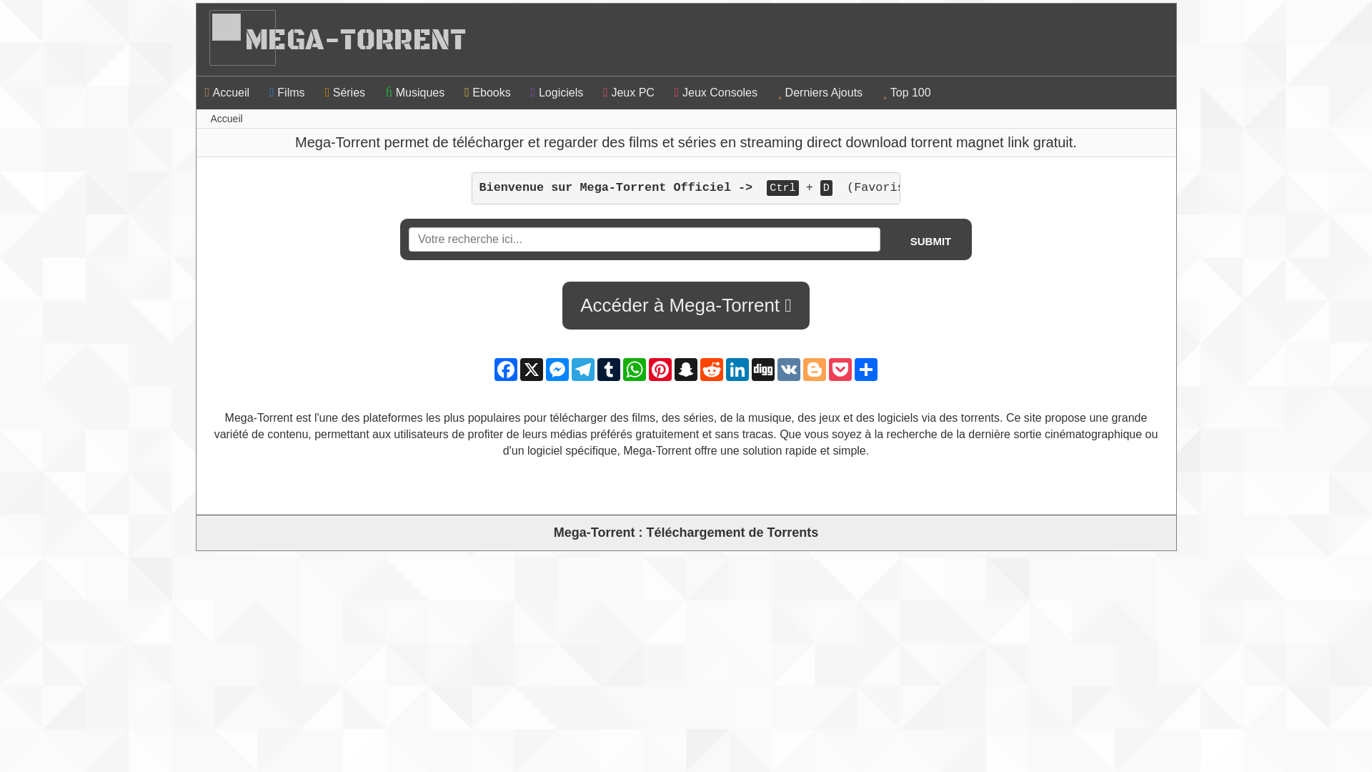 website screenshot of https://mega-torrent.pw