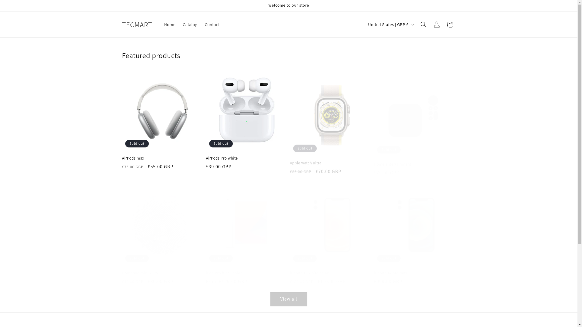website screenshot of https://tecmart.co.uk/