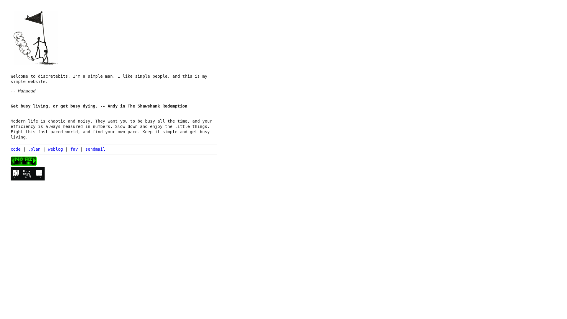website screenshot of https://discretebits.net/