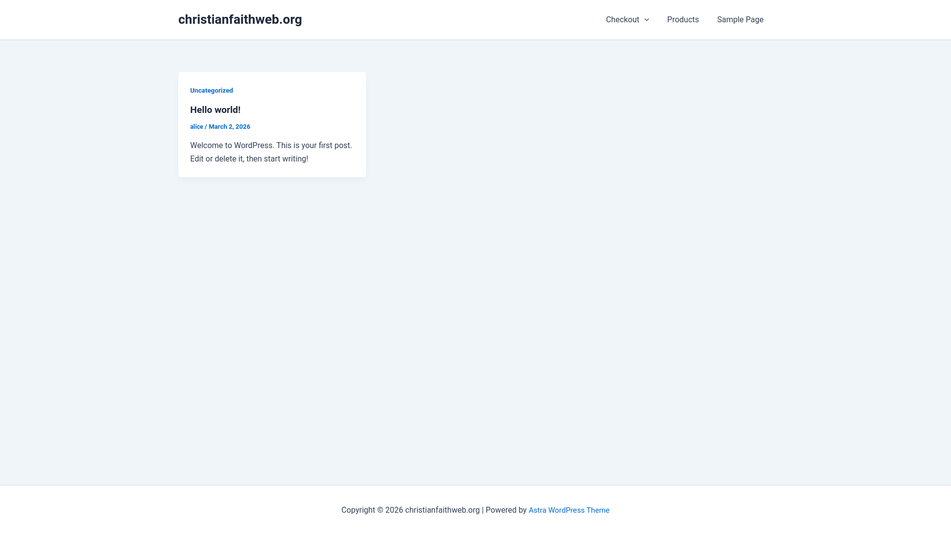 website screenshot of https://christianfaithweb.org/
