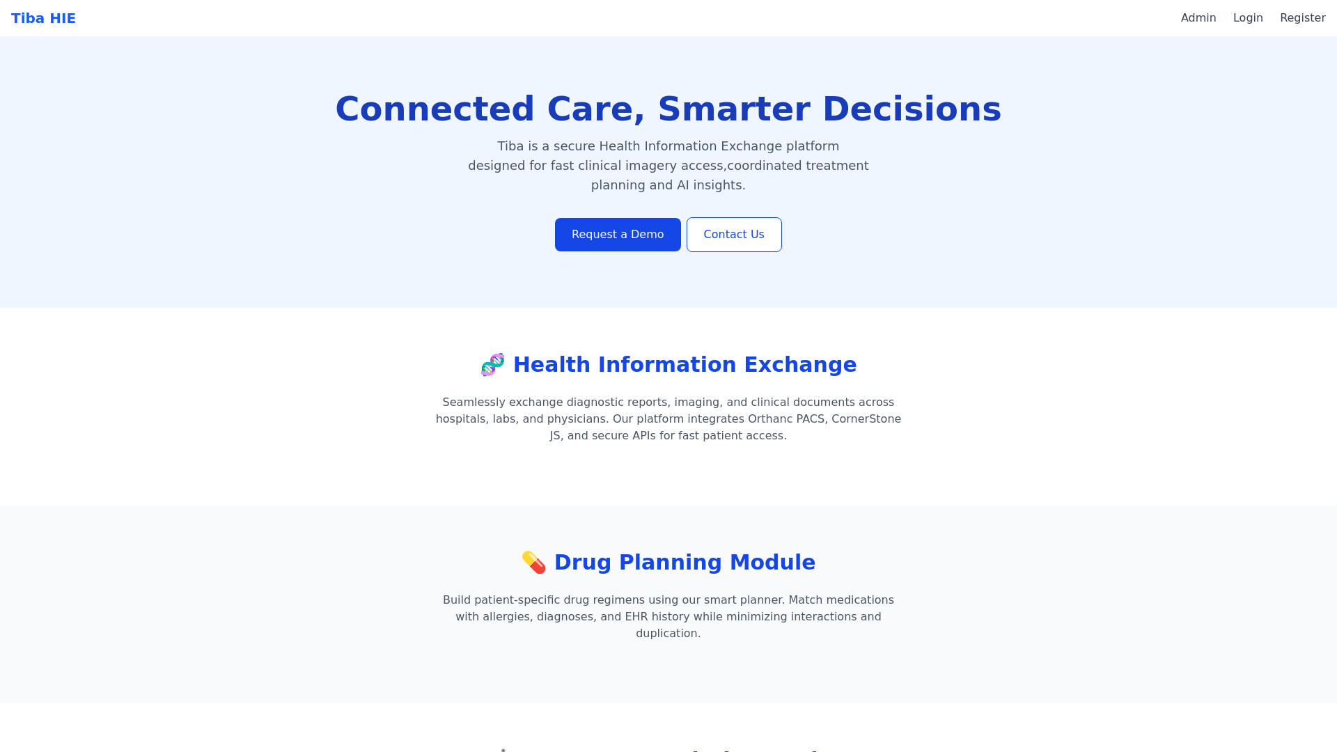 website screenshot of https://tibahealth.click/